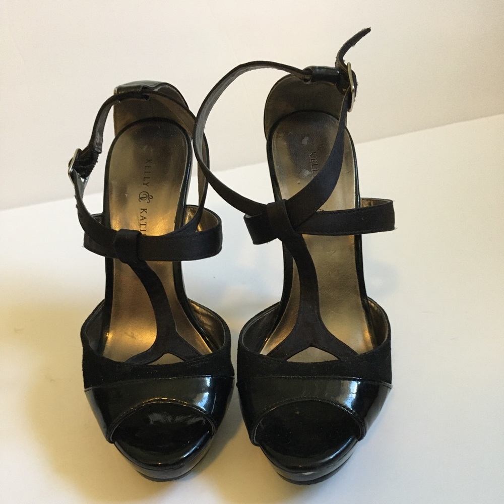 Kelly & Katie black stappy w ankle strap pump